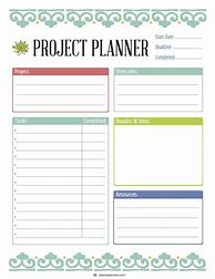 Image result for Printable Project Planner Template