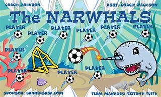 Image result for Narwhal Playing Soccer Cartoon