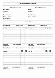 Image result for High School Transcript Template
