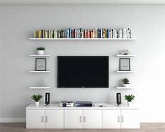 Image result for TV Wall Design Foating Shelf