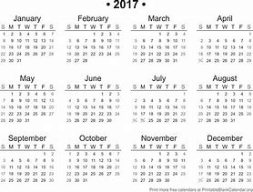 Image result for 2017 Calendar 12 Month