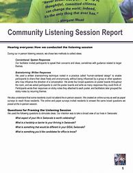Image result for Listening Session Agenda
