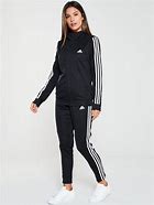 Image result for Adidas Black Tracksuit with White Shoes
