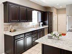 Image result for Dark Brown Painted Kitchen Cabinets