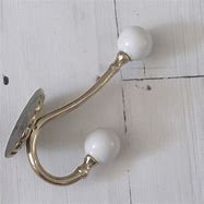 Image result for Brass and Ceramic Coat Hooks