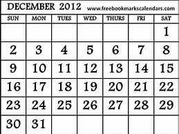 Image result for Dec 2012 Calendar