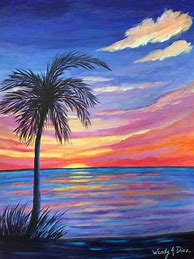Image result for Ocean Sunset Acrylic Painting