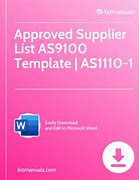 Image result for Supplier Rating AS9100 Template
