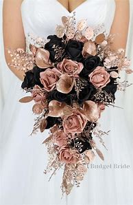 Image result for Black and Gold Rose Bouquet