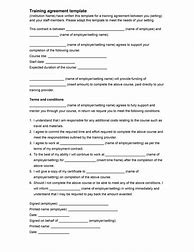Image result for Work Training Contract Template