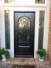 Image result for Rustic Front Doors with Wrought Iron