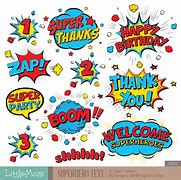 Image result for Clip Arts of Superhero Text