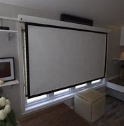 Image result for Living Room 2 Sofas Huge Projector Screen