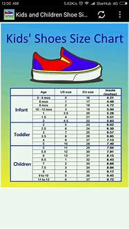 Image result for Children's Shoe Size Guide