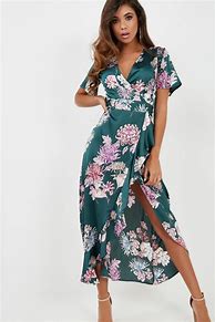 Image result for Floral Print Wrap Maxi Dress