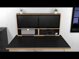 Image result for Dual Monitor Fold Down Desk