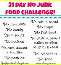 Image result for 30-Day No Junk Food Challenge