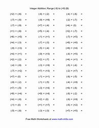 Image result for Integers Worksheets with Answers
