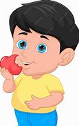 Image result for Boy Eating Apple Outline