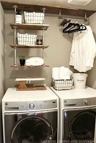 Image result for Laundry Room Shelf with Drying Rod