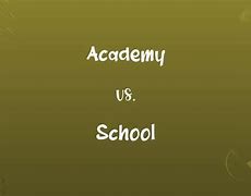 Image result for Academy vs School