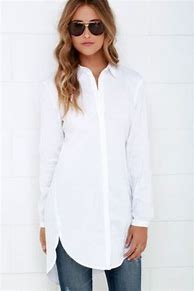 Image result for White Button Down Long Sleeve Tunic Shirt
