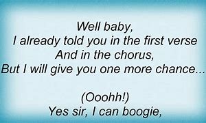 Image result for Yes'sir I Can Boogie Lyrics