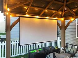 Image result for Outdoor TV Setup Ideas On Rolling TV Stand and Speakers