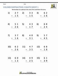 Image result for Math Subtraction 2-Digit Worksheets