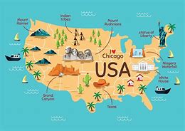 Image result for USA Landmarks Map