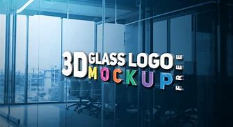 Image result for 3D Glass Window Logo Mockup Free Download