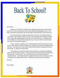Image result for Back to School Letter to Parents