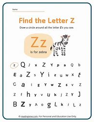 Image result for Find Letter Z