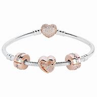 Image result for Images Rose Gold Pandora Bracelet with Heart Clasp
