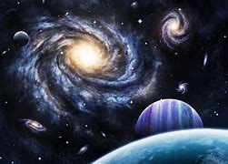 Image result for Planets and Spiral Galaxy Digital Art