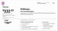 Image result for T-Mobile Bill Paid Template