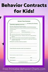 Image result for Printable Kid Contract