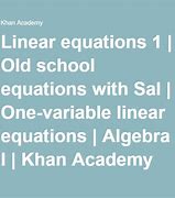 Image result for Linear Equations Khan Academy