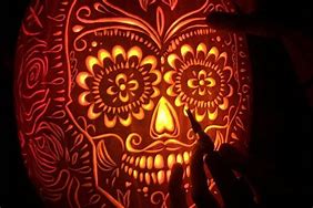 Image result for Day of the Dead Pumpkin Carving