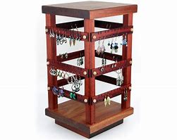 Image result for Rotatong Wooden Earring Display
