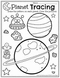 Image result for Free Preschool Space Worksheets