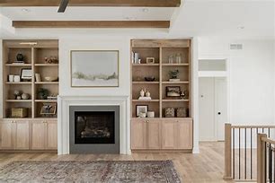 Image result for Brown Built in Cabinetry Fireplace