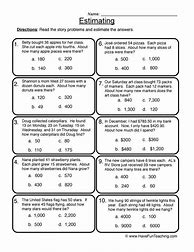 Image result for 2nd Grade Estimation Worksheet