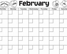 Image result for Preschool February Calendar