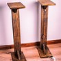 Image result for short speakers stand wooden