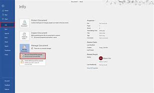 Image result for Recover Unsaved Documents in Office 365