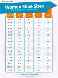 Image result for Shoe Size Chart Inches