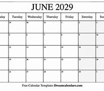 Image result for 2029 June Calendar Printable