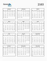 Image result for 2103 Calendar