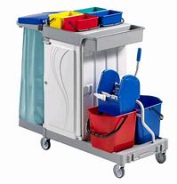 Image result for Janitorial Trolley with Antibacterial Plastic